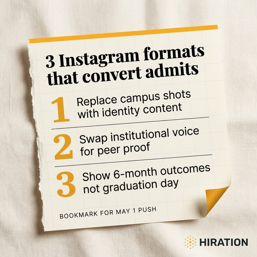 Instagram Content That Converts Admitted Students: 3 Formats That Work
